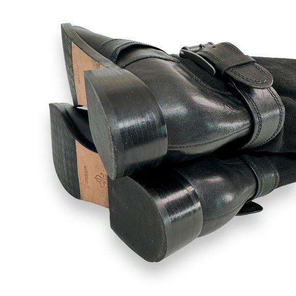 COLE HAAN Riding Boot Sz 8.5 Whitley Black Leather NikeAir Tall Knee High Buckle - Picture 8 of 14